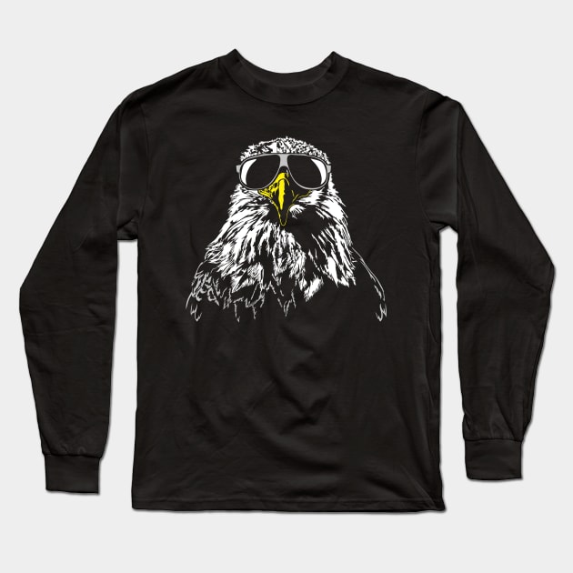 Funny Proud Bald Eagle with sunglasses Long Sleeve T-Shirt by wilsigns